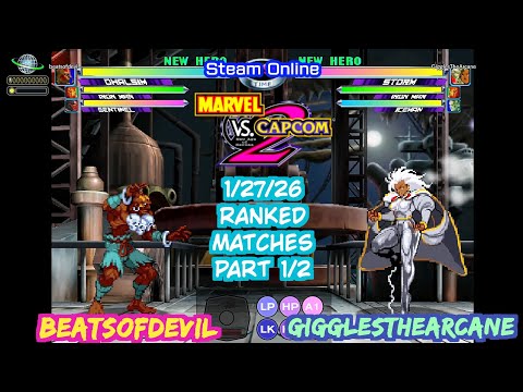 MvC2 Dhalsim BeatsofDevil vs GigglesTheArcane Ranked Matches 1/27/26 part 1 of 2 Steam Netplay