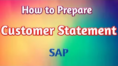 how to use sap fico | How to Prepare Customer Statement in SAP ( हिंदी में) | SAP | SAPcourse | CA