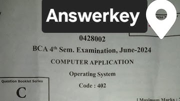 BCA 4 Semester Operating System Answerkey  ||  Maa Shakumbhari University || OS Answerkey 2024