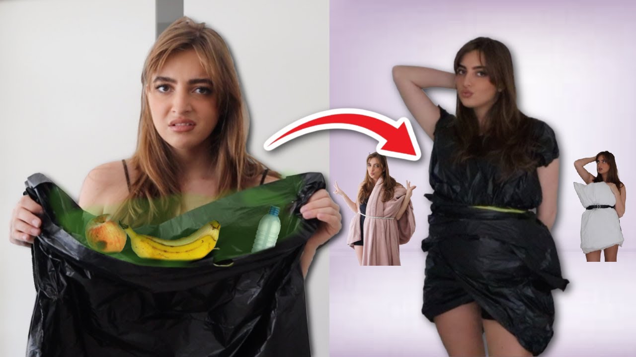 CREATING OUTFITS USING RANDOM OBJECTS AROUND MY HOUSE - YouTube