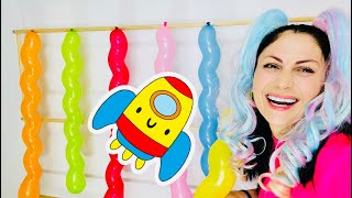 Mixing Colors with Rocket Balloons 🚀 | Learn Colors for Kids | Balloon Queen 🎨