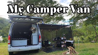 Camper Van TOUR, with OUTDOOR KITCHEN SET UP.