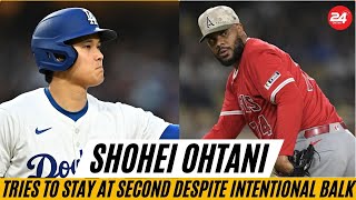 LOL! Shohei Ohtani Tries to STAY at Second Despite Intentional Balk! (Jansen vs. Ohtani)