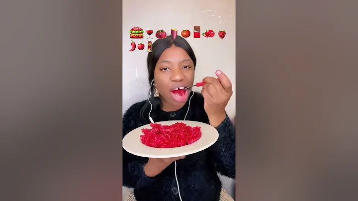 Asmr red burger I eat all food of red colors