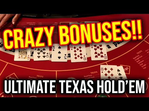 SO MANY DOUBLE BONUSES!!! ULTIMATE TEXAS HOLD'EM!!!