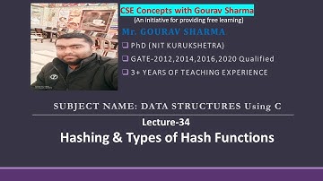 Lecture-34 Hashing & Types of Hash Functions