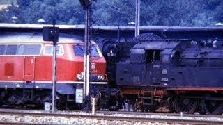 Eisenbahn in Rottweil 1974  Last Prussian Steam Locomotives Class 38 & 78