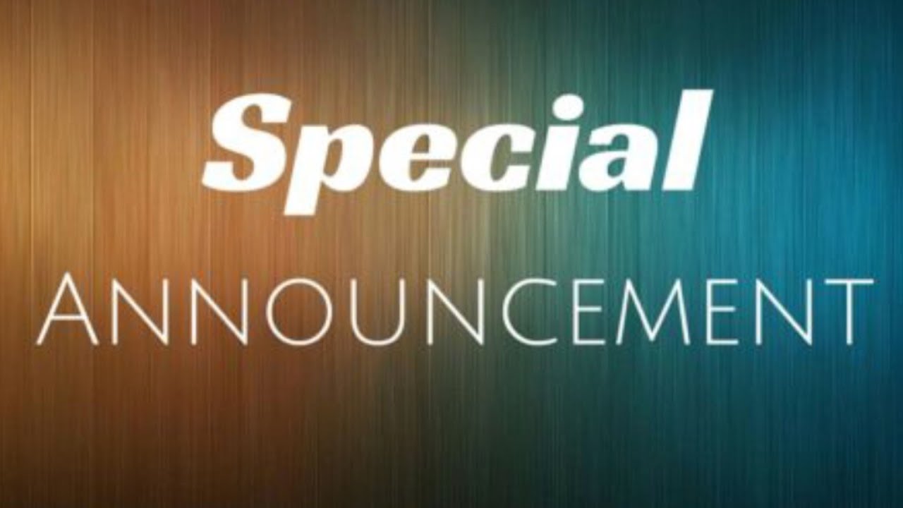 Special Announcement Church YouTube