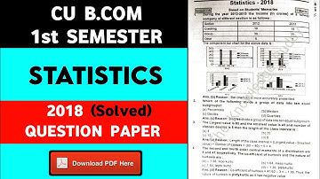 Calcutta University Bcom 1st Semester Statistics 2018 Solved Question Paper | Calcutta University