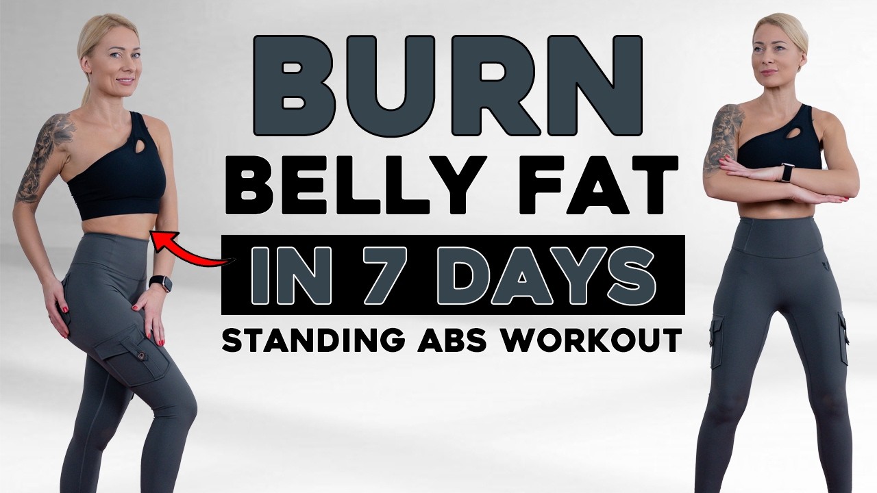 🔥Standing Abs Workout 🔥 Sweat Fas🔥Burn Belly Fat🔥No Jumping🔥