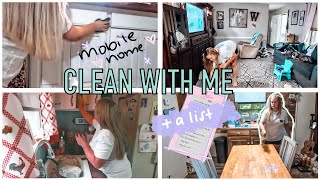 MOBILE HOME CLEAN WITH ME | ADHD CLEANING LIST ✨