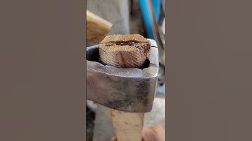 fitting the handle inside the axe #offical #blacksmith #viral #shortvideos