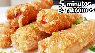 CENA en 5 MINUTOS 🍳😍 barata y deliciosa ROLLITOS CRUJIENTES y jugosos (SIN HORNO)