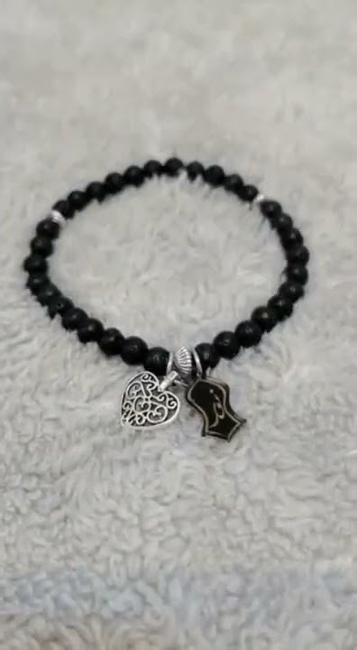 Gelang Tasbih Batu Lava Gunung Berapi AN NUR