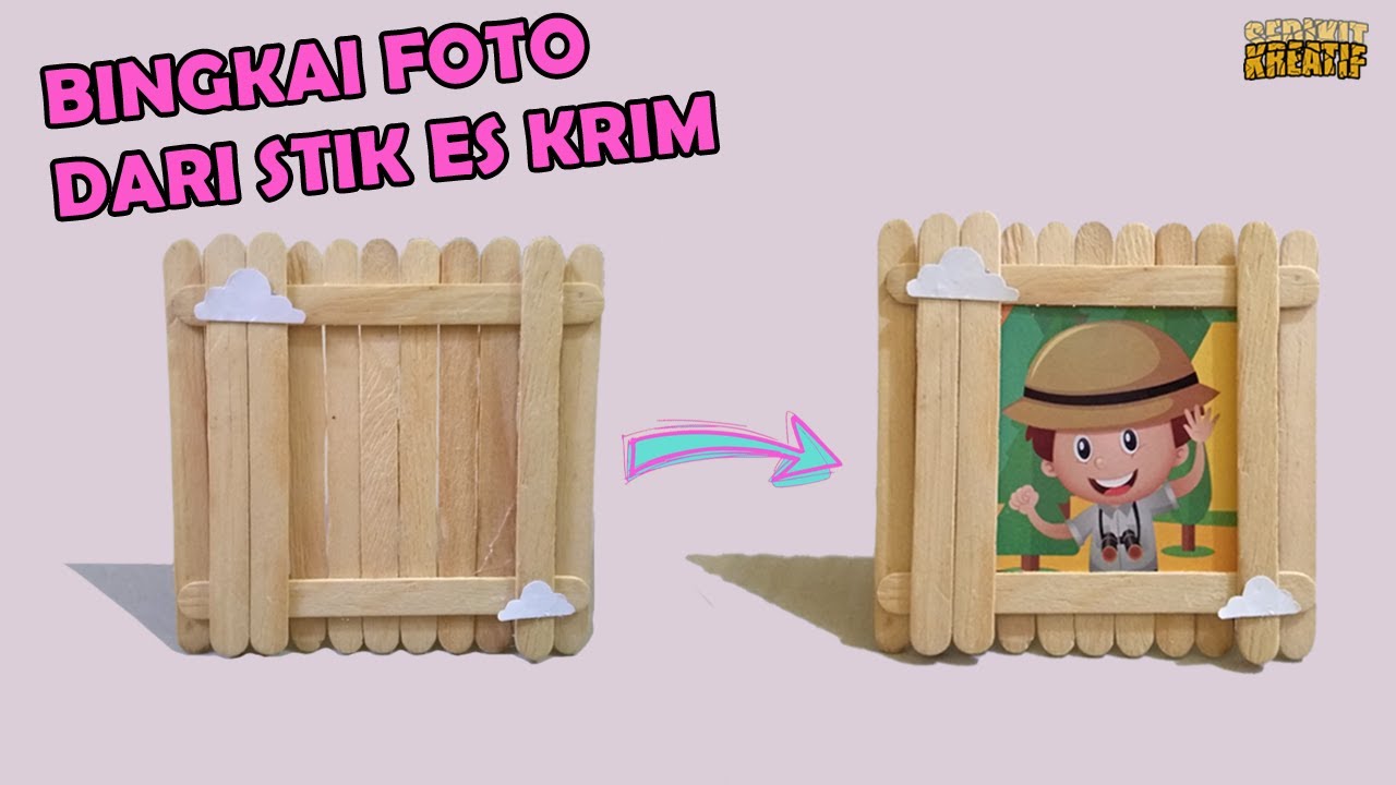  Cara  Membuat  Bingkai  Foto  dari  Stik Es  Krim  How to Make 