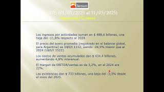 TXAR TERNIUM ARGENTINA S A 1T 2025