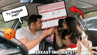 Spending 3 Lakhs On Breast Implants *PRANK* On Boyfriend😂 *NOT A GREAT IDEA*