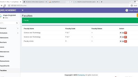 Laravel Student Information System Add Faculty Section part 29
