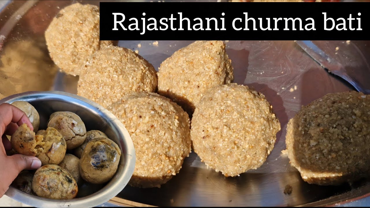 Gobar ke kando me banaye rajsthani churma bati😋#churma #bati #dallbatichurma #rajsthanidish