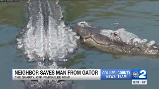 Gator drags man as neighbors jump in to help