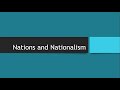 Nations and Nationalism online lecture