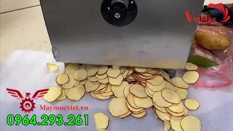 Máy thái lát củ quả Vinmax dùng điện 2 chức năng