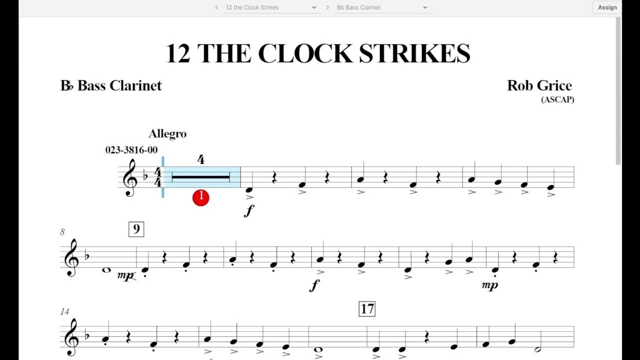 12 the Clock Strikes (Rob Grice) Bass Play Along YouTube