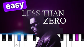 The Weeknd - Less Than Zero EASY PIANO TUTORIAL