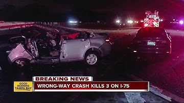 Three killed in wrong-way crash in Hillsborough County