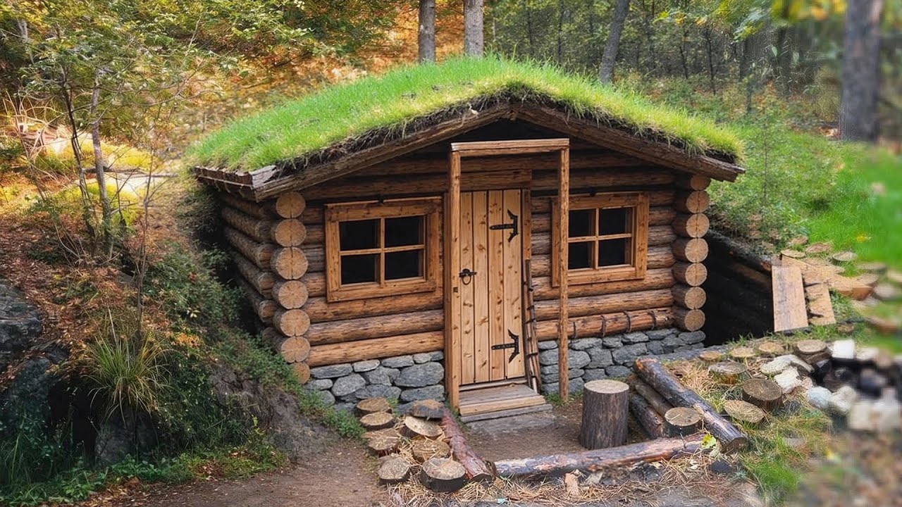 Hidden Underground Cabin in the Forest – Full Process