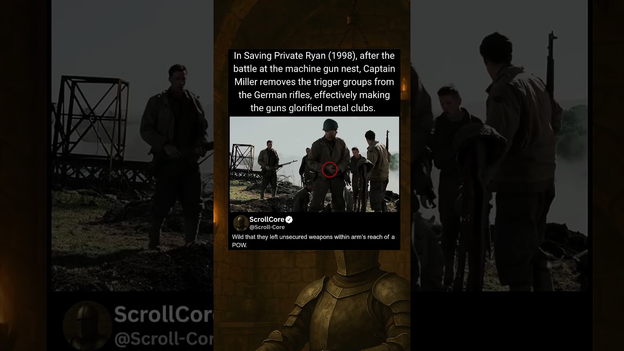 In Saving Private Ryan (1998), Captain Miller removes the trigger groups from the German rifles