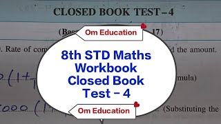 8th STD Maths Workbook Closed Book Test 4 @omeducation8606