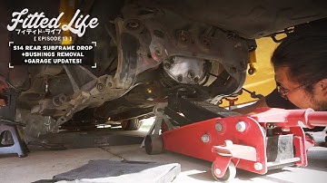 240SX S14 Rear Subframe Removal, Slicing Up Bushings, and Garage Updates! Ep.13