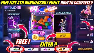 Free fire new event 4th Anniversary | How to complete 4th Anniversary event free fire?