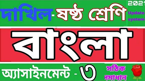 দাখিল ষষ্ঠ শ্রেণির বাংলা অ্যাসাইনমেন্ট ৩।Madrasa class 6 Bangla assignment 3.  Rose Academy School