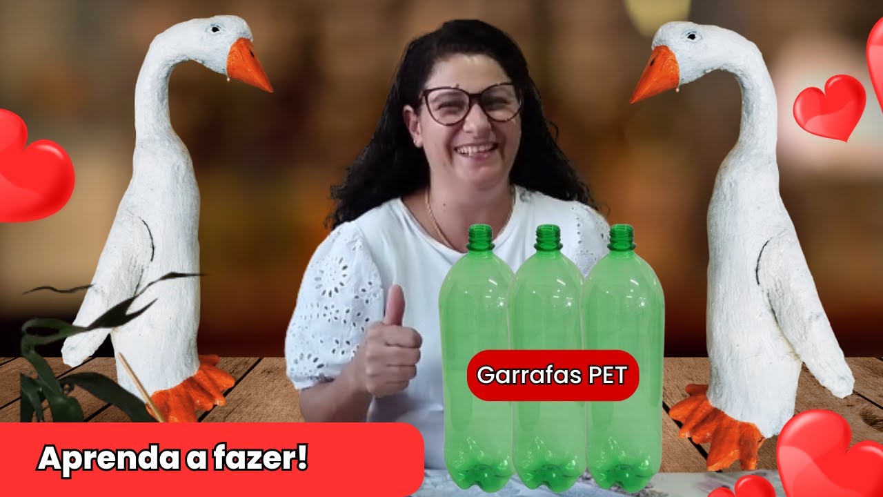 Fiz um lindo ganso com garrafa pet e cimento, veja como fazer 😎