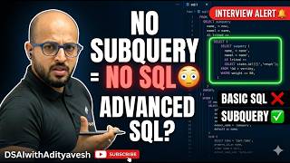 No Subquery = No Advanced SQL 🚫 Learn This NOW! | अगर Subquery नहीं आती, तो SQL अधूरी है! #sql