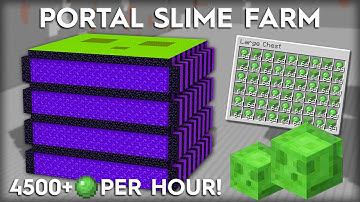 Minecraft Slime Farm - Easy Portal Based Design - 4500+ Slimeballs per hour!