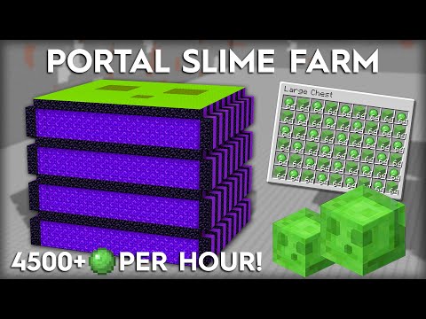 Minecraft Slime Farm - Easy Portal Based Design - 4500+ Slimeballs per hour!