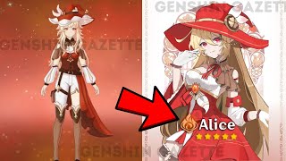 4.8 UPDATE!! COLUMBINA INFO   ALICE CONCEPT ART IS OUT! - Genshin Impact