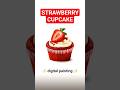 Strawberry Cupcake 🍓🧁 #art #drawing #painting #strawberry #cupcake #dessert #procreate #sweet