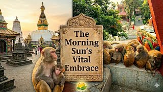  “Morning Rituals at the Monkey Temple”  ​/ Amazing Monkey Family