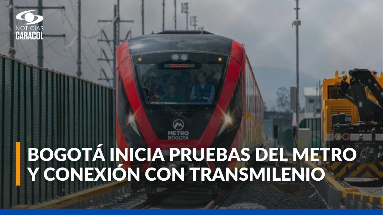 Primer tren del metro de Bogotá circula en pruebas mientras obras superan el 70% de avance