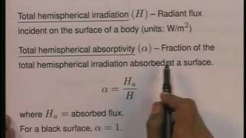 Lecture - 11 Thermal Radiation - 2