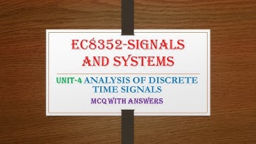 EC8352-SIGNALS AND SYSTEMS-UNIT-4 MULTIPLE CHOICE QUESTIONS