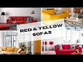 Bright Yellow &amp; Bold Red Sofa Inspiration  | Home Decor Home Design | And Then There Was Style