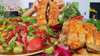 กินตำซั่วขนมจีนเผ็ดๆ‼️หมูกรอบ ขนมจีนเหนียวนุ่ม ชะอม พริกสกรูแซ่บๆจ้า