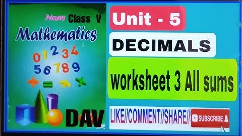 DAV Class 5 Maths unit 5 worksheet 3 all questions solved