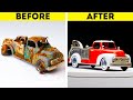 RESTORATION OF VINTAGE TOY CAR || 18 CRAZY WAYS TO TRANSFORM ANYTHING