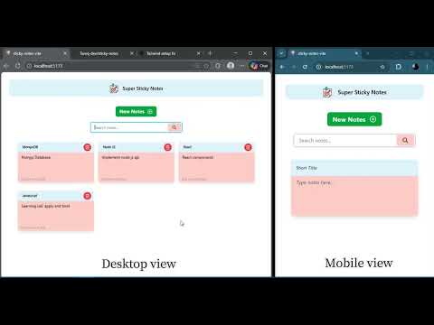 Sticky Notes App using React